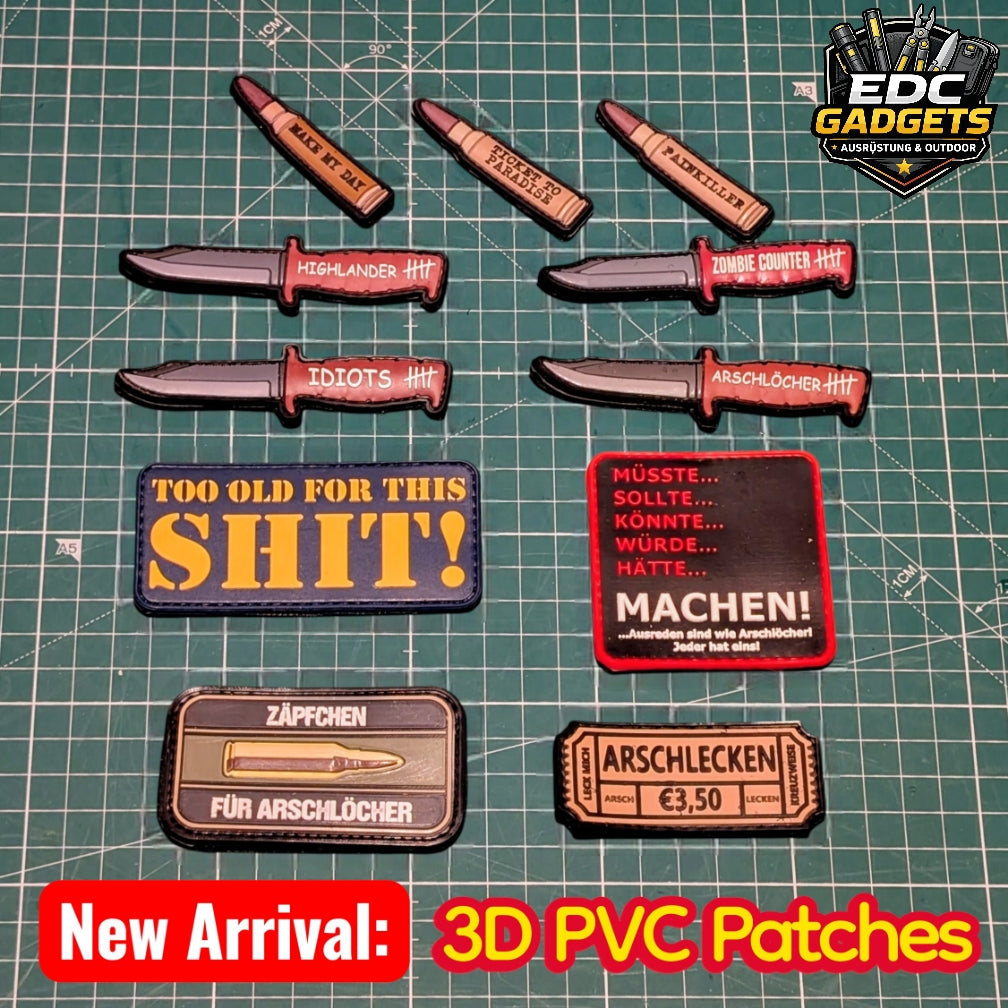 Große Lieferung EDC Patches bei EDC Gadgets viele neue 3d pvc patches klett-patch