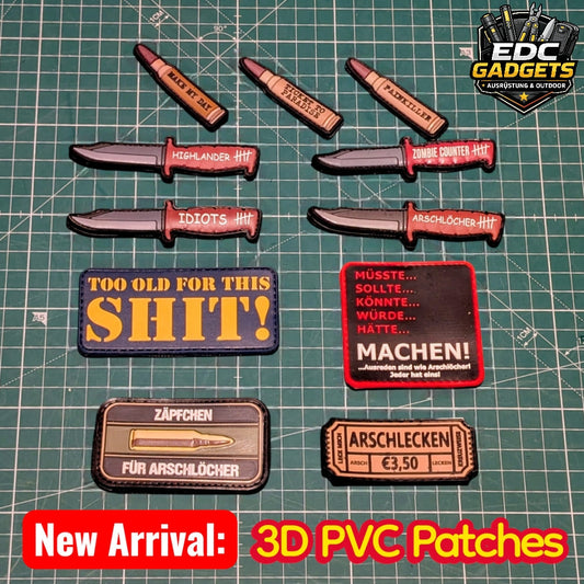 Große Lieferung EDC Patches bei EDC Gadgets viele neue 3d pvc patches klett-patch