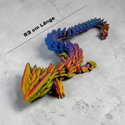 Aurora Scale 3D Kristalldrache Farbverlauf 3D Gadget EDC Gadget 3D-Drache 53 cm lang