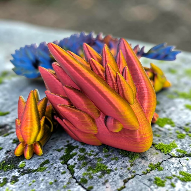 3D Druck Drache Kristalldrache aus 3D Drucker Farbverlauf Aurora Scale EDC Gadgets 3 Gadget