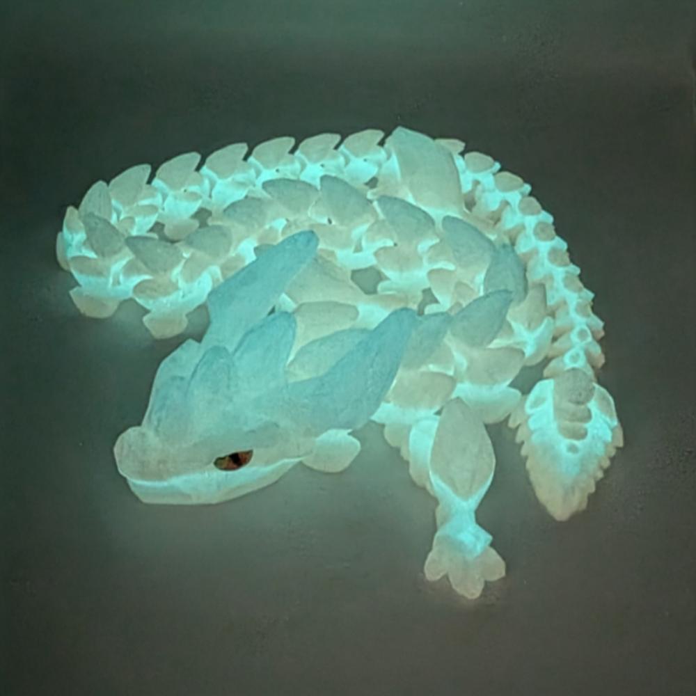 fluoriszierender 3D Druck Drache Kristalldrache 84 cm lang EDC Gadgets Desk Companion Sammlerstück 