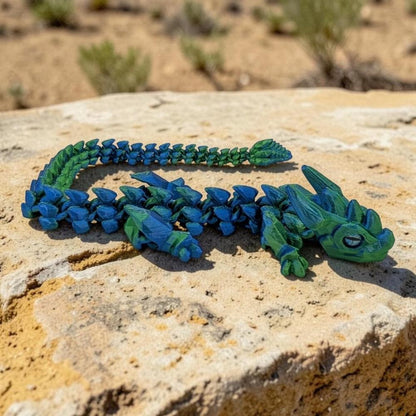 Seitenansicht 3 Flexi Dragon 24 cm lang aus dem 3D Drucker von EDC Gadgets Tolles 3D Gadget aus dem 3D Drucker