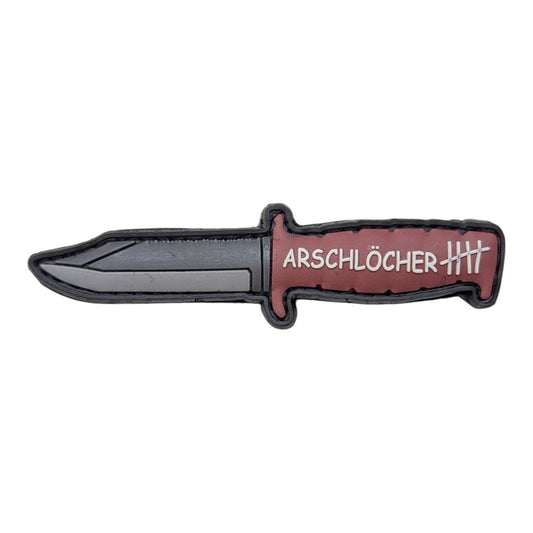 3d pvc patch arschloecher 5 messer design humor patch mit klett rueckseite outdoor patch knife style pvc edc gadgets