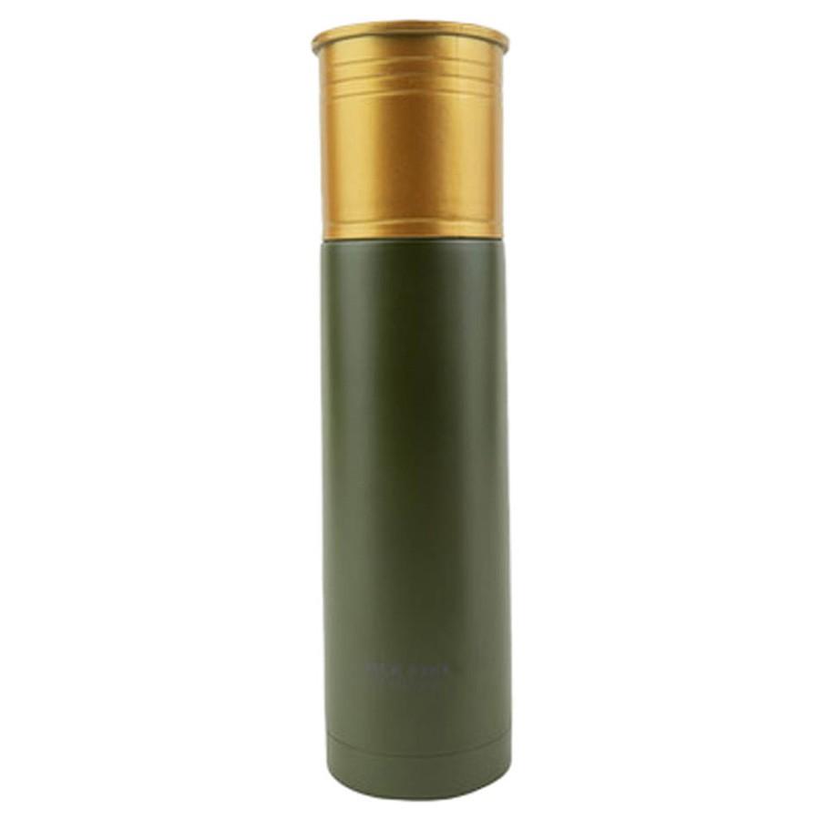 Die Thermosflasche im Patronen Design ist das ideale EDC Gadget für alle, die viel unterwegs sind und sich dabei selbst verpflegen möchten