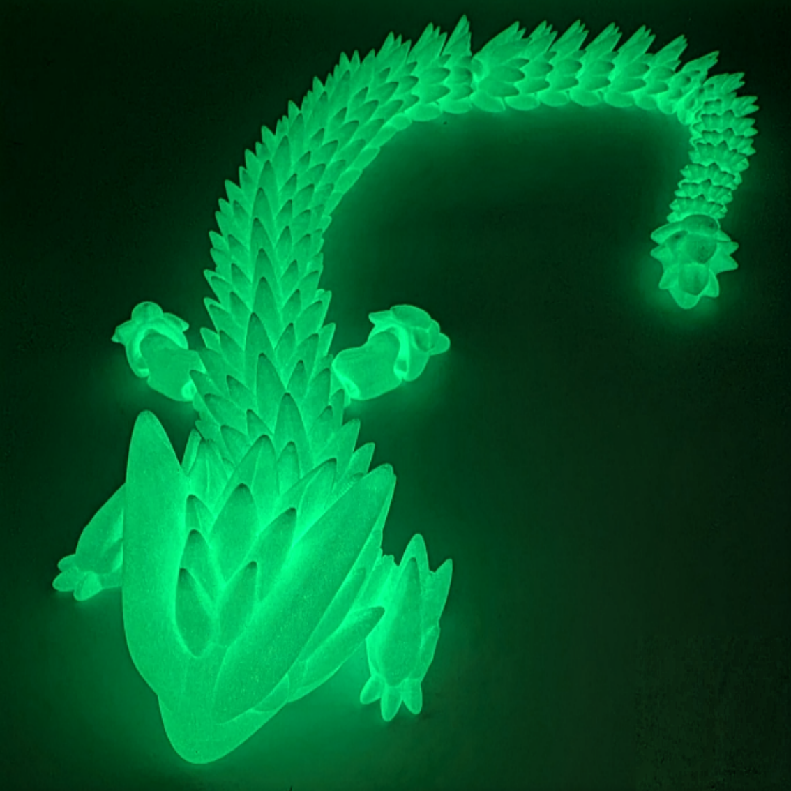 Aurora Scale Kristalldrache 53 cm fluoreszierend – 3D Druck Flexi Drache