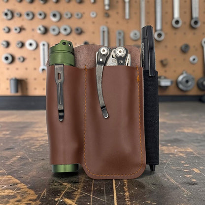 Brauner Leder Organizer für dein EDC Gear