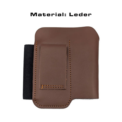 Brauner Leder EDC Pocket Organizer mit Gürtelschlaufe