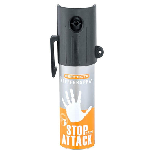 Perfecta Pfefferspray Stop Attack 10% OC 15 ml – Kompaktes Tierabwehrspray für unterwegs